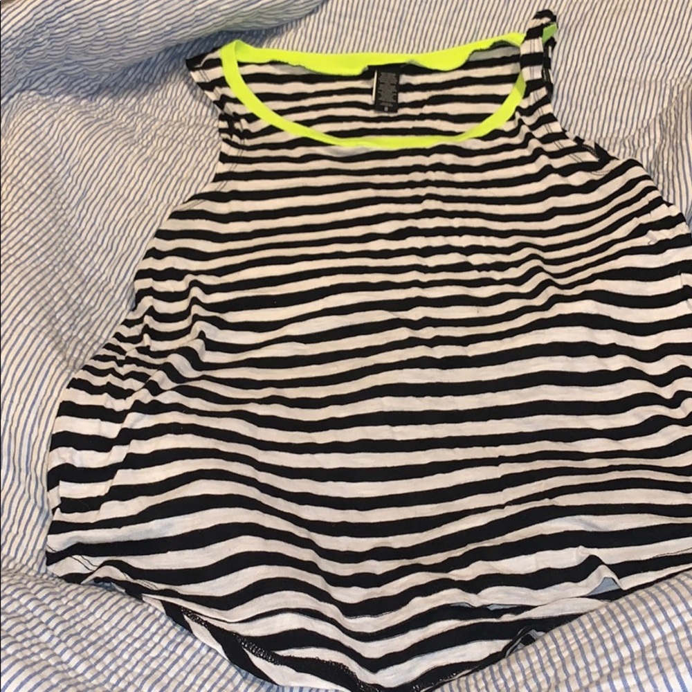 Torrid Black and white striped muscle tee